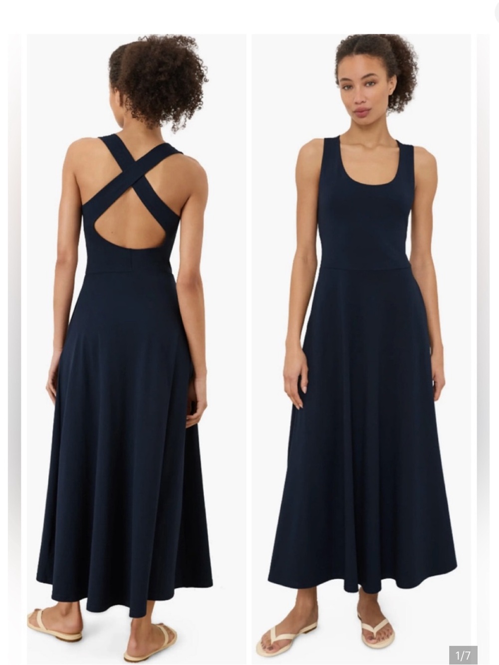 Pact Black Helena Criss Cross Back Maxi Dress organic cotton XL